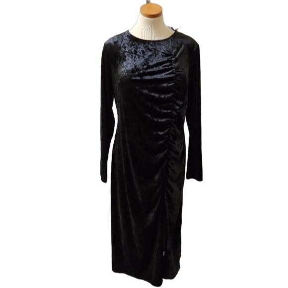 Future Collective Kahlana Barfield Black Velvet Dress 1X - Picture 3 of 13